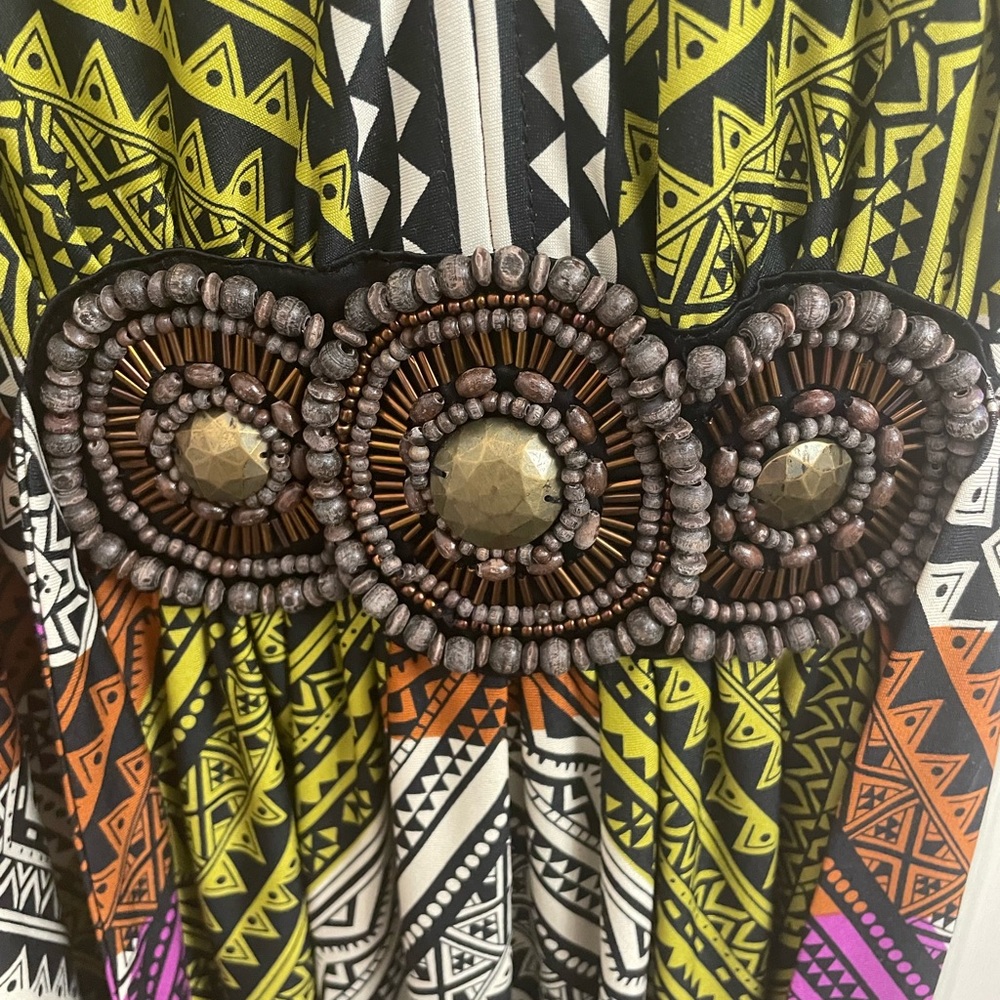 Multicolor Patterned Ice Tribal Pattern Dress - image 2